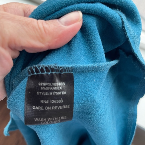 Ethyl Teal Micro Suede Feel Long Sleeve Asymmetrical Tunic Top M - Picture 5 of 5